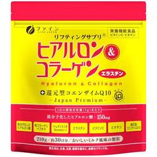Fine Japan Hyaluron & Collagen + CoQ10 Комплекс с гиалуроновой кислотой, рыбным пептид коллагеном 210 гр на 30 дней
