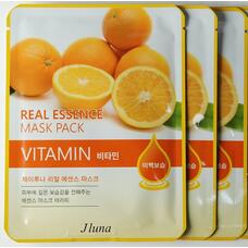 НАБОР: Тканевая маска с витаминами, 25мл JLuna Real Essence Mask Pack Vitamin, 25ml, 3 шт