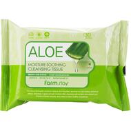 Очищающие увлажняющие салфетки с экстрактом алоэ FarmStay Aloe Moisture Soothing Cleansing Tissue, 30шт