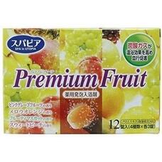 Соль для ванны Fuso Kagaku Premium Fruits на основе углекислого газа с тонизирующим эффектом и ароматом сочных фруктов (12 таблеток х40 гр.)