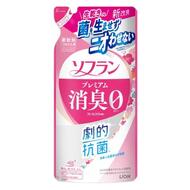 LION Soflan Premium Deodorizer Zero-Ø Кондиционер для белья с длительной 3D-защитой от неприятного запаха аромат роз запасной блок 380 мл